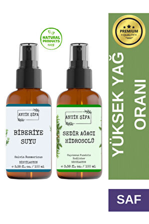 Biberiye Suyu Ve Sedir Suyu Seti -parlaklık Hidrosolü Seti (2X100ML)