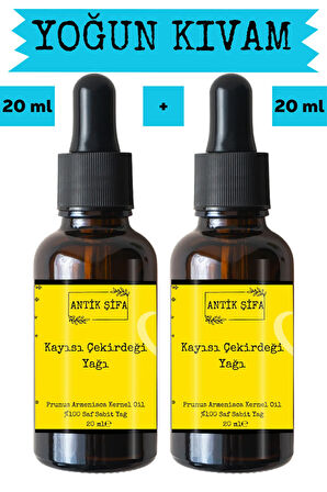 Doğal Kayısı Çekirdeği Yağı (2 X 20 ML) - %100 Seyreltilmemiş, Saf, Katkısız