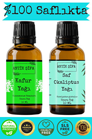 %100 Saf Kafur Yağı veOkaliptus Uçucu Yağı - (10ml + 10ml)