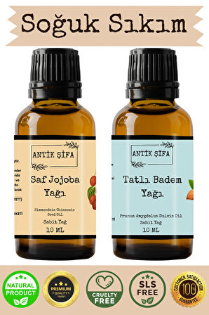%100 Saf Jojoba Yağı ve Tatlı Badem Yağı - (10ml + 10ml)
