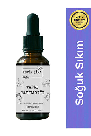Saf Tatlı Badem Yağı - Soğuk Sıkım 100 ml (TIRNAKLARA ÖZEL SERİ)