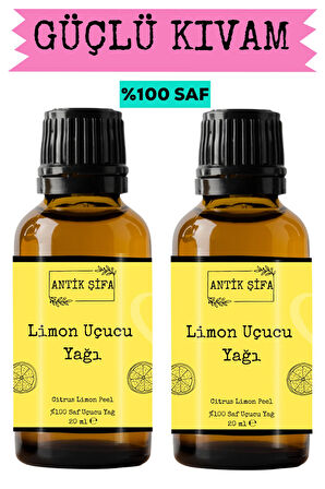 %100 Saf Limon Kabuğu Yağı - (2 X 20 Ml)