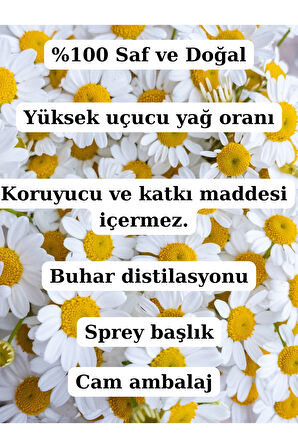 Papatya Hidrosolü (100 ML)- %100 Seyreltilmemiş, Doğal Papatya Suyu