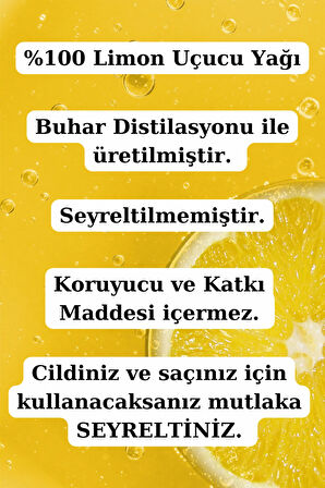 %100 Saf Limon Kabuğu Yağı - (3 X 20 Ml)