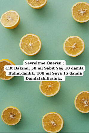 %100 Saf Limon Kabuğu Yağı - (2 X 10 Ml)