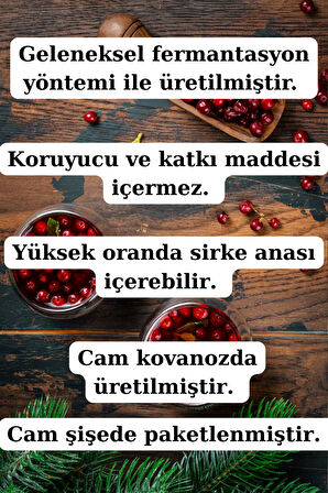 Kızılcık Sirkesi 250 ml- Doğal fermantasyon kızılcık Sirkesi Geleneksel