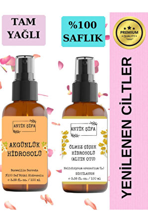 Akgünlük Suyu Ölmez Çiçek Suyu (100ml+100ml) - Doğal Ak günlük, Sığla ve Ölmez Çiçek Hidrosolü