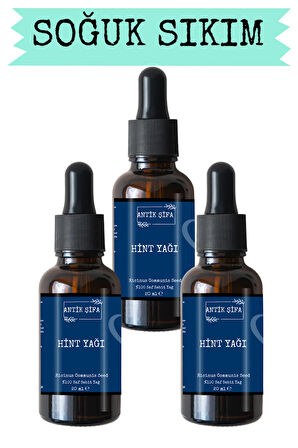 Hint Yağı (3X20ML)- %100 Seyreltilmemiş, Doğal Soğuk Sıkım Doğal Hint Yağı