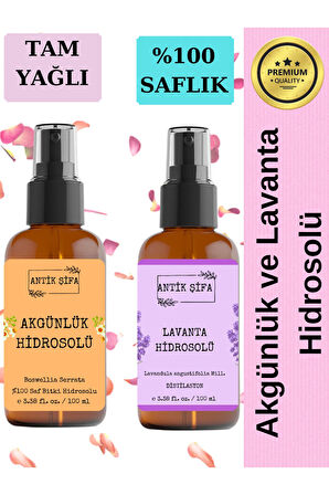 Akgünlük Suyu ve Lavanta Suyu (100ml+100ml) - Doğal Ak günlük, Sığla ve Lavanta Hidrosolü