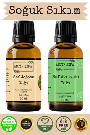 %100 Saf Jojoba Yağı ve Avokado Yağı - (10ml + 10ml)