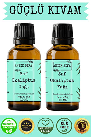 %100 Saf Okaliptus Uçucu Yağı Seti - 2x10 ml (SEYRELTİLMEMİŞ)