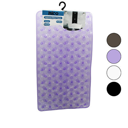 DİKDÖRTGEN - LÜX PVC PETEK DESEN - ŞEFFAF-BUZLU 98PCS VANTUZ KAYDIRMAZ BANYO - KÜVET PASPAS 37X68CM 