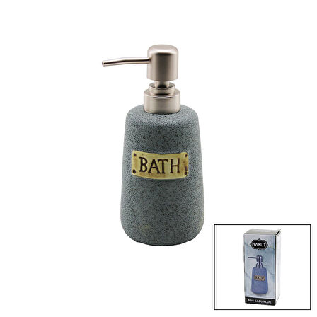 YUVARLAK GRİ - MAT DESEN SERAMİK SIVI SABUNLUK 