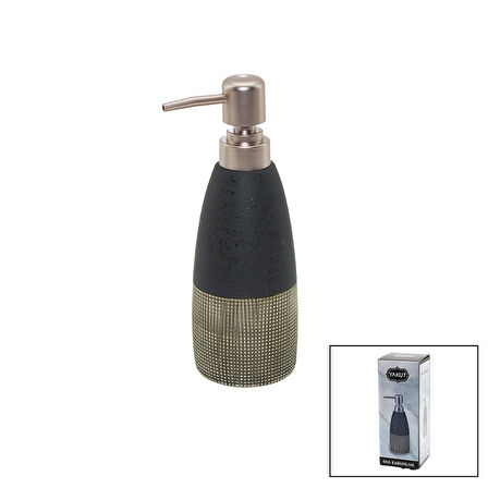 ANTRASİT GRİ - KREM MAT DESEN SERAMİK SIVI SABUNLUK 