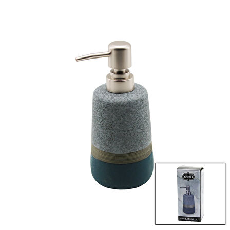 OKYANUS MAVİ - GRİ - KAHVE - MAT DESEN SERAMİK SIVI SABUNLUK 