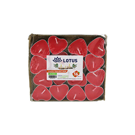16PCS   KALPLİ - KIRMIZI  TEA LİGHT MUM 