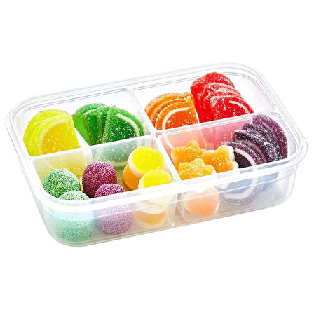 4 Bölmeli Sızdırmaz Contalı Kilitli Kapaklı 1 Litre Erzak Saklama Kabı -LC520 