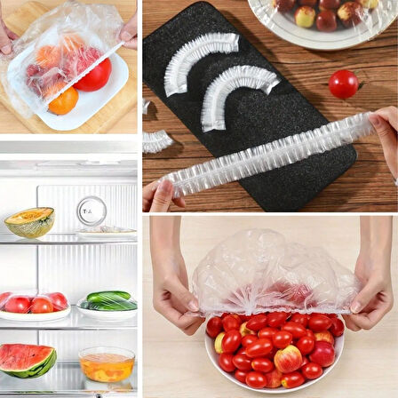 100 Adet Tazeliği Koruyan Tencere ve Tabak Bonesi  Çok Amaçlı Kullan At Tabak Bonesi 