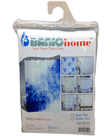 POLYESTER ÇİFT KANAT SU İTİCİ BANYO PERDESİ 90X200CM 