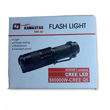 Zoomlu Şarjlı El Feneri KM-82 