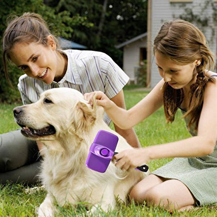 Otomatik Temizlenebilen Tuşlu Pratik Kedi Köpek Tüy Toplama Fırçası 