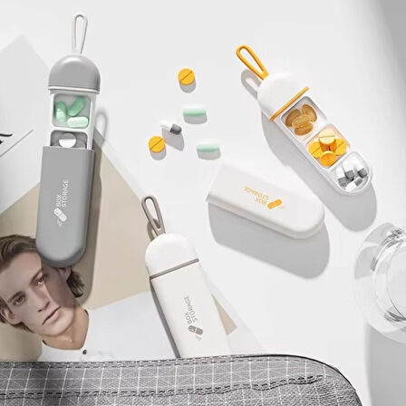 3 Bölmeli Taşınabilir Seyahat Tipi Hap Saklama Kutusu İlaç Saklama Kutusu 