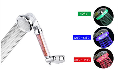 Renk Değiştiren Led Işıklı Tasarruflu Tazyikli Duş Başlığı (4490)