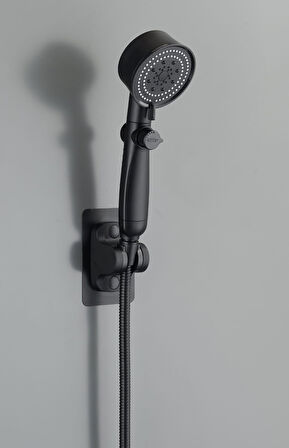 ROYAL SİYAH PERVANELİ KADEMELİ STOPLU  DUŞ BAŞLIK (4490)