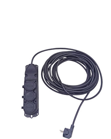 3LÜ 10 MT UZATMA KABLOSU ÇANTALI KAUÇUK PRİZ 3X1.5 CCA KABLO (4490)