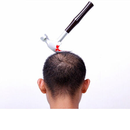 Kafaya Saplanmış Kahverengi Saplı Çekiç Şaka Tacı 