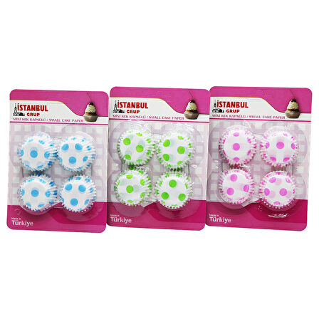 MİNİ MUFFİN KAĞIT KEK KAPSÜLÜ - PAKET İÇİNDE 60 ADET VARDIR 