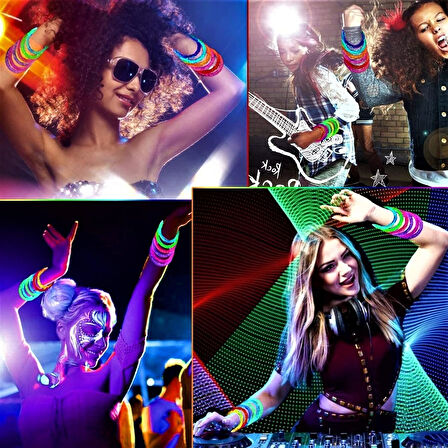 Led Işıklı Pilli Işıklı Rengarenk Bileklik Işıklı Bilezik Karışık Renk 1 Adet 