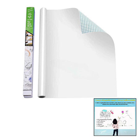 YAPIŞKANLI BEYAZ TAHTA PVC FOLYO STİCKER - KALEM 60X200CM 