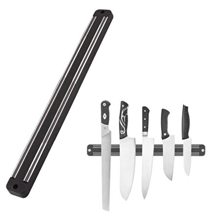 Mıknatıslı Paslanmaz Duvar Bıçak Askısı Standı 55 Cm Aparat 