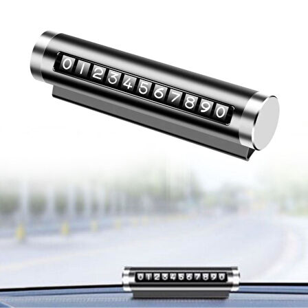 Alüminyum Kasa Siyah Renk Çevirmeli Araç Içi Telefon Numaratörü Park Oto Numaratörü 