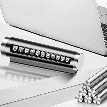 Alüminyum Kasa Siyah Renk Çevirmeli Araç Içi Telefon Numaratörü Park Oto Numaratörü 