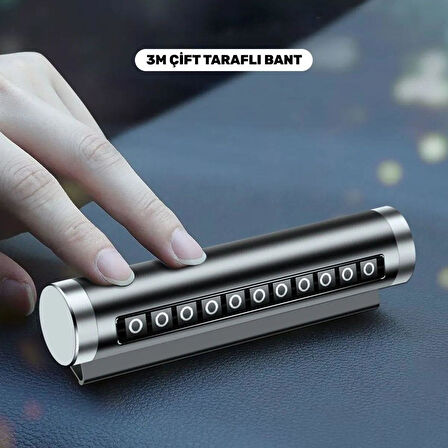 Alüminyum Kasa Siyah Renk Çevirmeli Araç Içi Telefon Numaratörü Park Oto Numaratörü 