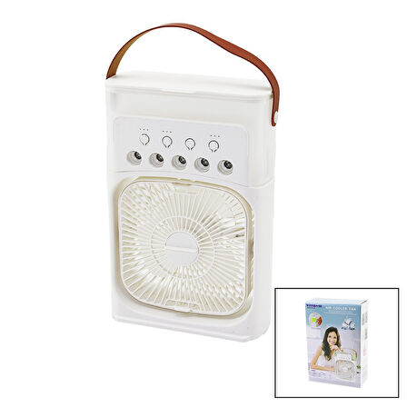 3İN1 HAVA NEMLENDİRME - FAN - GECE LAMBASI MASA ÜSTÜ BUZLU VANTİLATÖR 360 DERECE USB ŞARJ 3KADEME HIZ (4490)