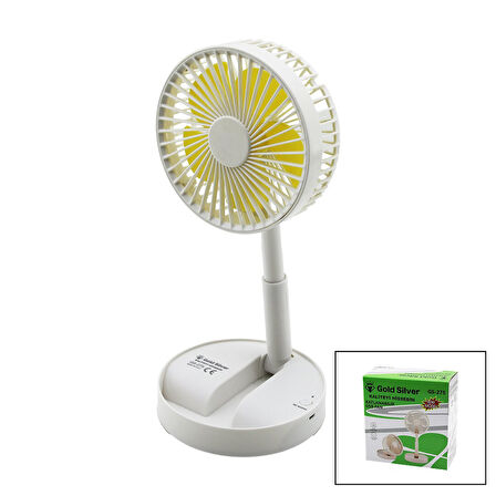 MASA ÜSTÜ VANTİLATÖR USB ŞARJIL KATLANIR FAN=13.6CM - UZAYAN AYAK=11-16CM 180 DERECE TELEFONLUKLU GS-275 (4490)
