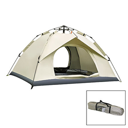 KREM - ÇİFT ASTARLI OTOMATİK KAMP ÇADIR 200X200X135CM AC-6635 (4490)