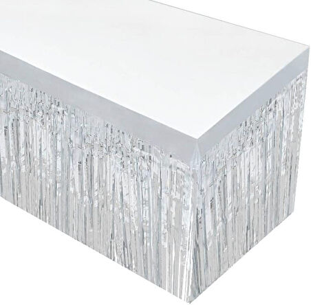 Gümüş Metalize Masa Eteği 275x75 cm – Kendinden Yapışkanlı (4490)