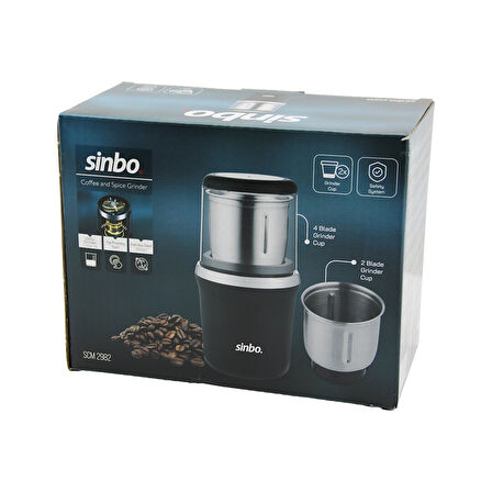 KAHVE - BAHARAT ÖĞÜTÜCÜ MAKİNE 2PCS ÇELİK ÖĞÜTME HAZNESİ=2 BIÇAKLI - 4 BIÇAKLI 100GR ÖĞÜTME 200W SCM-2982 (4490)