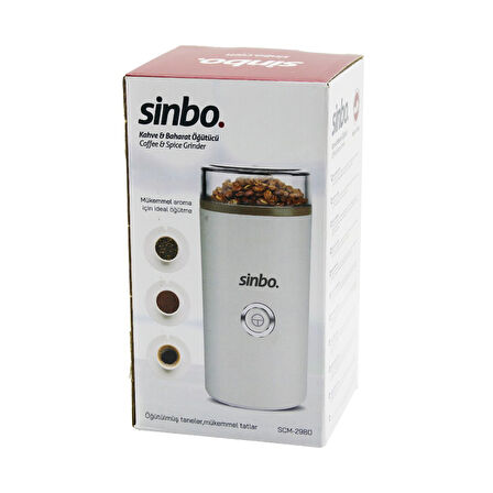 KAHVE - BAHARAT ÖĞÜTÜCÜ MAKİNE  2 BIÇAKLI ÇELİK ÖĞÜTME HAZNESİ  70GR ÖĞÜTME AC MOTOR=180W SCM-2980  
