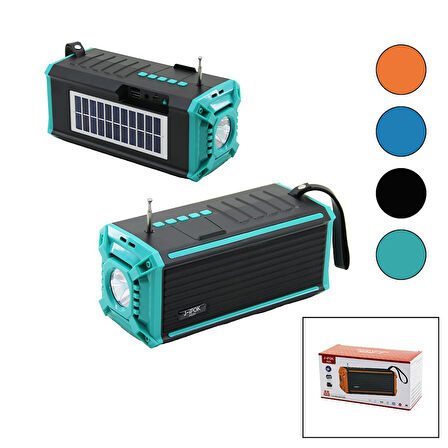 J-İPOK P-520 HASUBA HS-293 FENERLİ SOLAR PANELLİ - USB ŞARJLI BLUETOOTH FM RADYO MP3 USB - TF PLAYER 8W (4490)