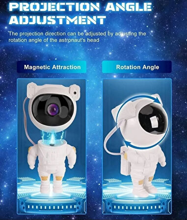 Astronot, Galaksi, Projektör, Uzaktan Kumandalı, Gece Lambası BWR-47  