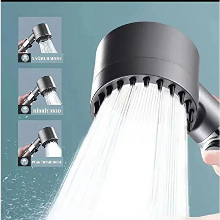 Yeni Nesil Çok Masajlı Fonksiyonlu Ayarlanabilir Arıtmalı Krom Kaplı Duş Başlığı El Duşu  