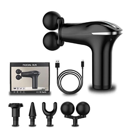 Akıllı Çipli Titreşimli Masaj Tabancası – 6 Hız Ayarlı, 4 Başlıklı, 3200 RPM Güçlü Motor, Sessiz Taşınabilir Masaj Aleti  