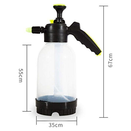 2 Başlıklı Oto Köpük, Su Püskürtme ve Bitki Bakım Sulama Aleti Oto Yıkama Spreyi 2 Litre  