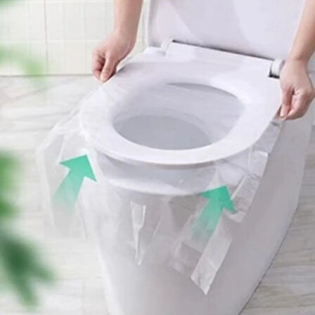 50 Adet Kullan At Pratik Kullanımlı Hijyenik Klozet Kapağı Poşeti  