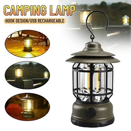 Bluetooth Hoparlör Özellikli Dimerli Led Kamp Lambası Hs66 (4490)